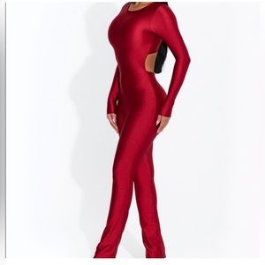 Red jumpsuit from Naked Wardrobe’s Sleek collection -new with tags